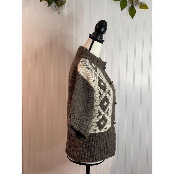 Elsamanda Wool Blend Cardigan Sweater With Toggle Closure Sz M Made in Italy - Picture 2 of 16